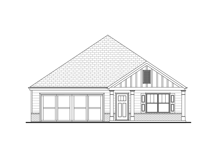 Front Elevation of the available Harrison RP homeplan at Echols Farm in Hiram GA